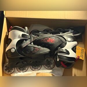 Adjustable Black and White Women's Inline Skates